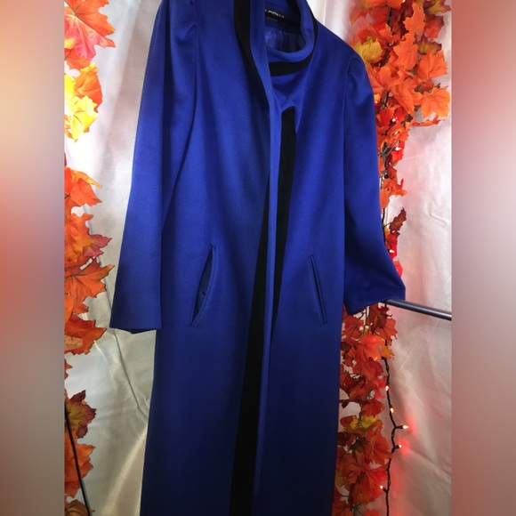 Alorna | Women’s Vintage Blue/Black 100% Pure Wool Trench Coat - Picture 7 of 14